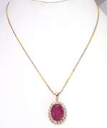 Vibrant Ruby & White Sapphire Necklace in Vermeil