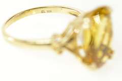 10K Yellow Gold Oval Citrine Classic Statement Cocktail Ring