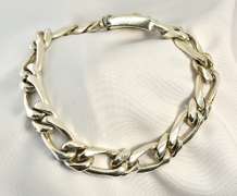 Heavy Man's Sterling Figaro Link Bracelet