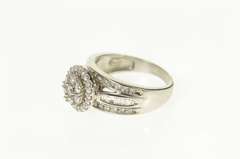 10K White Gold 0.99 Ctw Diamond Halo Classic Engagement Ring