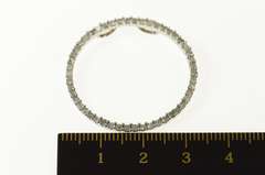 10K White Gold 0.75 Ctw Diamond Circle Journey Symbol Pendant