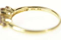 14K Yellow Gold Brown Green Color Change Garnet Three Stone Ring