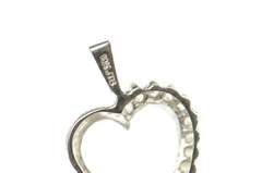 10K White Gold Classic Cubic Zirconia Love Symbol Heart Pendant