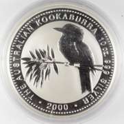 2000 Australia 10 Dollars - 10 Oz. .999 Fine Silver Kookaburra