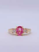 14kt Gold Pink Sapphire & Diamond Cocktail Ring
