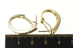 10K Yellow Gold 1.28 Ctw Diamond Channel Oval Hoop Earrings