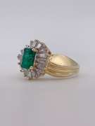 14kt Gold Emerald & Diamond Cocktail Ring