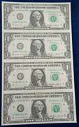 Uncut Sheet of 4 1985 D One Dollar Bill with Special holder