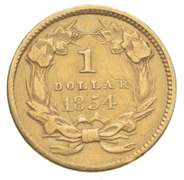 1854 $1.00 Indian Princess Head Gold Dollar