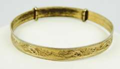 Vintage Gold-Filled Engraved Baby Bangle Bracelet