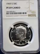1969 S 50 C NGC PROOF 69  CAMEO
