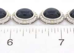 Sparkling 39.79CTW Star Sapphire & Diamond Bracelet in Sterling Silver