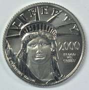 Superb Gem BU Year 2000 Platinum $25 Eagle coin