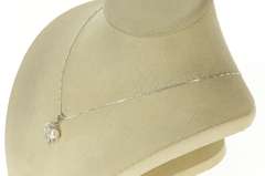 14K White Gold 1950's Pearl Diamond Leaf Cluster Statement Pendant