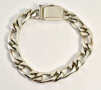 Heavy Man's Sterling Figaro Link Bracelet