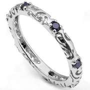 2/5 CT SAPPHIRE STERLING SILVER ETERNITY RING