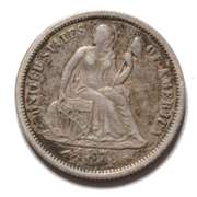Sharp 1873 Arrows Seated Dime