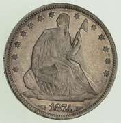 1874 Seated Liberty Silver Half Dollar - Near Uncirculated