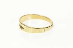 10K Yellow Gold Classic Diamond Grooved Men's Wedding Ring