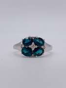 Beautiful 14kt Gold, Blue Sapphire, & Diamond Cocktail Ring