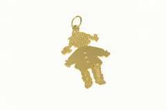 14K Yellow Gold Diamond Inset Little Girl Mother's Day Charm/Pendant