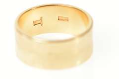 14K Yellow Gold 8.3mm Grooved Chevron Wedding Band Soviet Ring