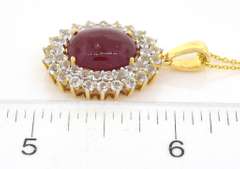 Sparkling Cabochon-Cut 7.00CTS Star Ruby & Sapphire Necklace in Vermeil
