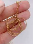 14kt Solid Yellow Gold Dangle Earrings