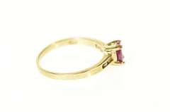 14K Yellow Gold Oval Ruby Diamond Accent Engagement Ring