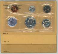 3 Gem 1964 Proof Sets with Accented Hair Kennedy's
