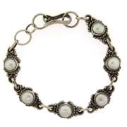 Vintage Sterling Silver Pearl Bracelet