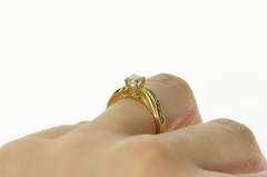 14K Yellow Gold 0.56 Ctw Diamond Engagement Wavy Classic Ring
