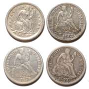 4 Seated Dimes
