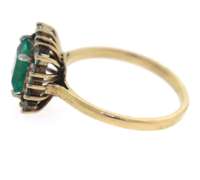 Wonderful Yellow Gold Emerald and Diamond Ring