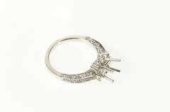 18K White Gold 0.43 Ctw Diamond 7.25mm Engagement Setting Ring