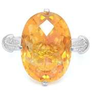 11.00 CT AZOTIC TOPAZ & 18K GOLD PLATED RING