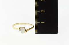 10K Yellow Gold Opal Diamond Accent Classic Bypass Ring