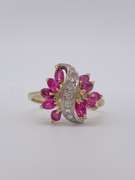14kt Gold Ruby & Diamond Cocktail Ring