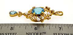 Regal 18kt Gemstone Pendant and Pin