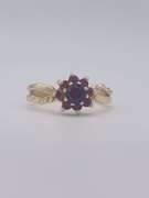 14kt Gold Garnet Flower Cocktail Ring