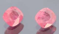 Top crystal! Top pink! 1.01ct set of cushion cut Rubies -Heated only!