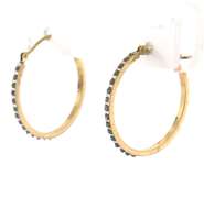 Stunning Yellow Gold Diamond Hoop Earrings