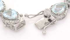 Delightful Aquamarine & Diamond Bracelet in Sterling Silver