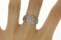10K White Gold 0.99 Ctw Diamond Halo Classic Engagement Ring