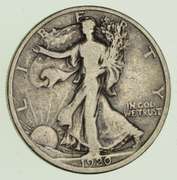 1920-D Walking Liberty Silver Half Dollar - Circulated