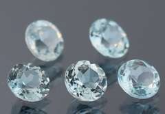 5 piece 5.03ct glittering sky blue Topaz set