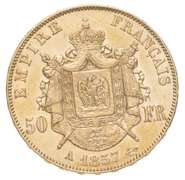1857 France Gold 50 Francs - World Gold Coin