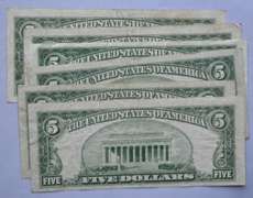 2 Each  1934  D  1953 1953A Series $5 Silver Certificates.