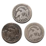 1827 1829 & 1837 Bust Dimes