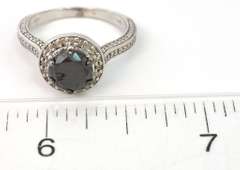 Striking Black Moissanite & Diamond Ring in Sterling Silver